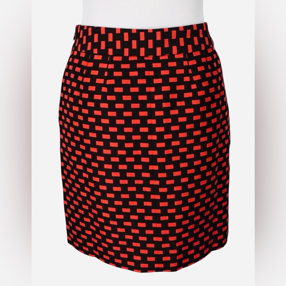 LOFT Red and Navy Geometric Mini Skirt Sz 0P - Picture 5 of 5